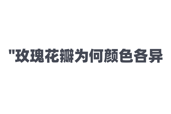 "玫瑰花瓣为何颜色各异？"